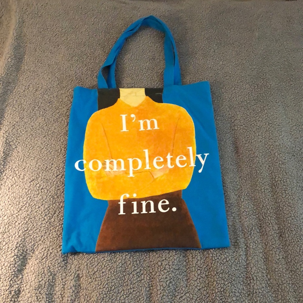 Bright Cobalt Blue Eleanor Oliphant is Completely Fine Canvas Book Tote Bag